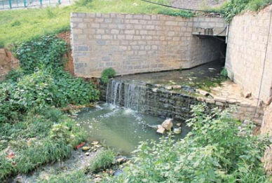 卧虎山水库的污水口仍然在向水库里排放污水